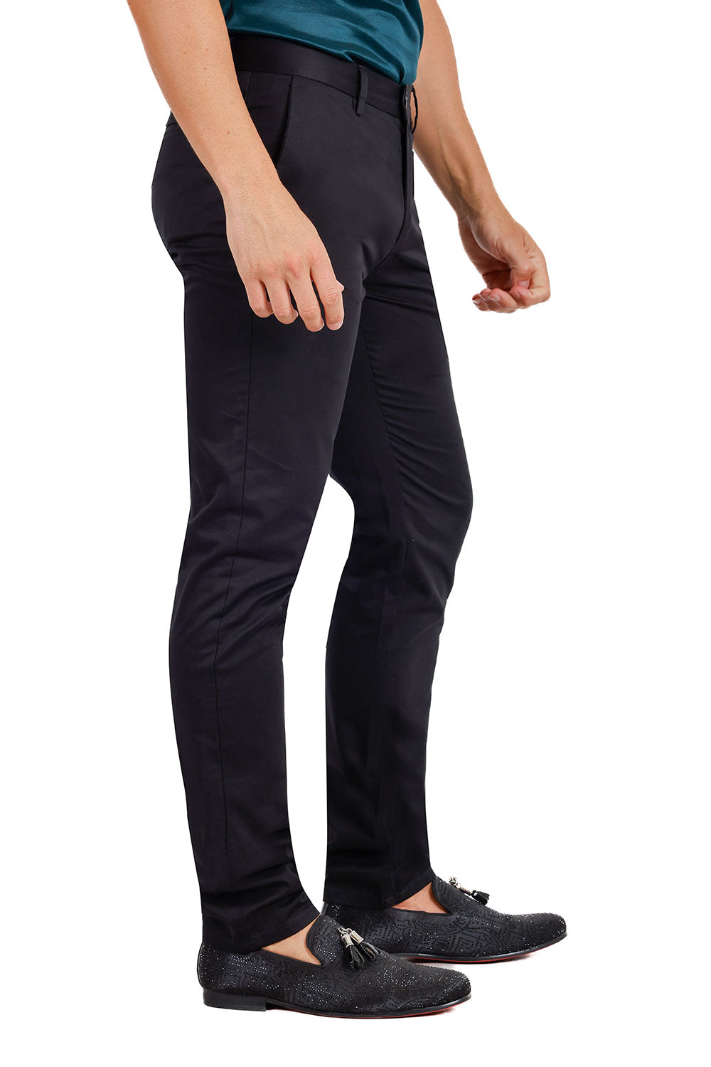 BARABAS Men's Solid Basic Color Casual Dress Pants B2062 Black