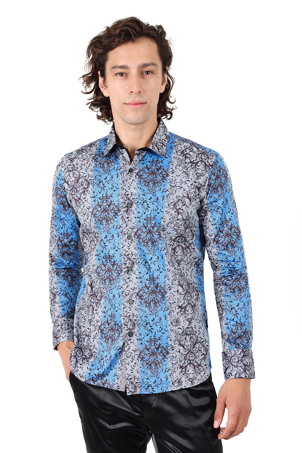 Louis Vuitton Printed Tiger Mandarin Collar Shirt/M/Cotton/Wht