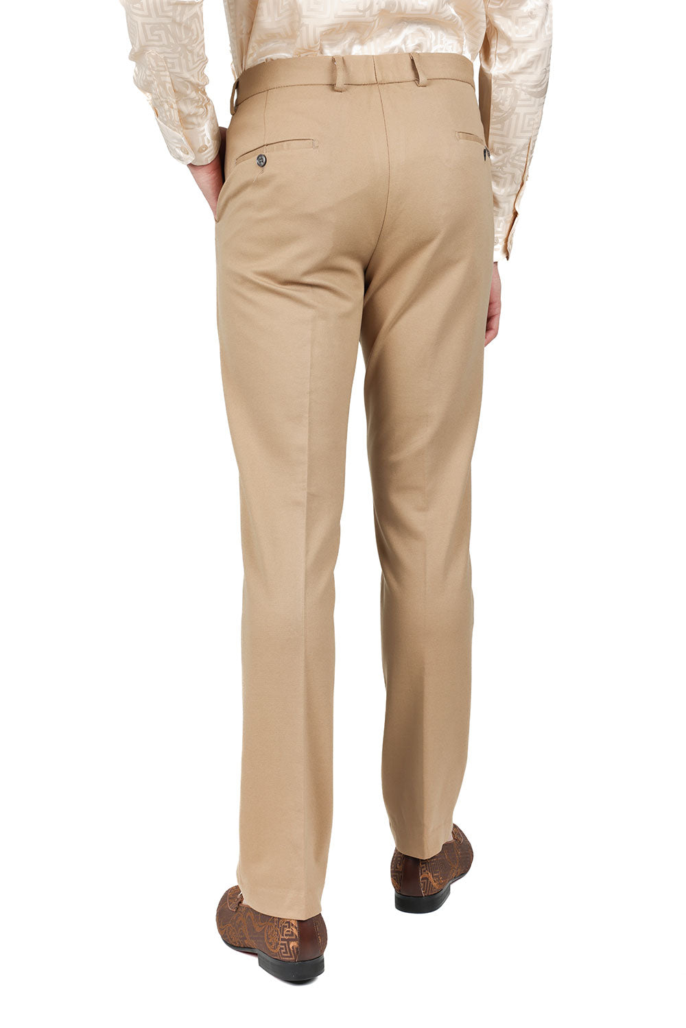 Barabas Men's Solid Color Essential Chino Dress Stretch Pants CP4007 Khaki