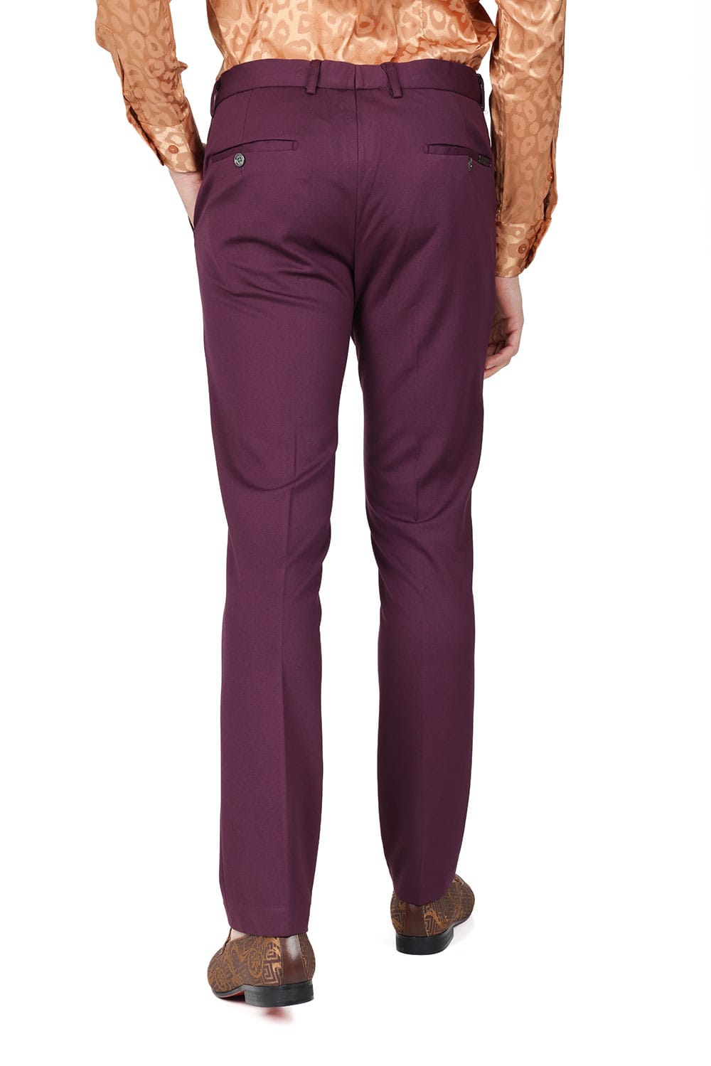 Barabas Men's Solid Color Essential Chino Dress Stretch Pants CP4007 Plum