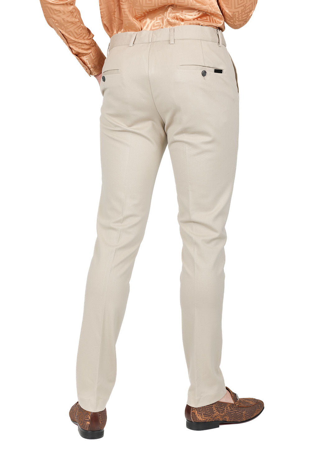 Barabas Men's Solid Color Essential Chino Dress Stretch Pants CP4007 Tan