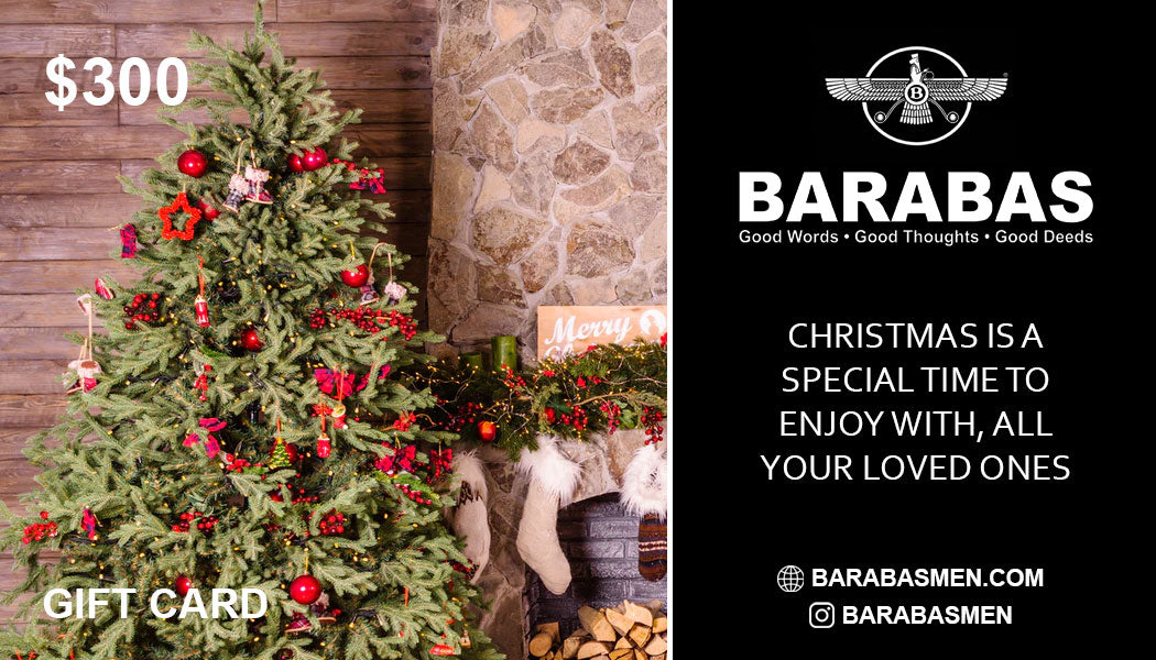 Barabas $100 $200 $300 Merry Christmas Gift Cards