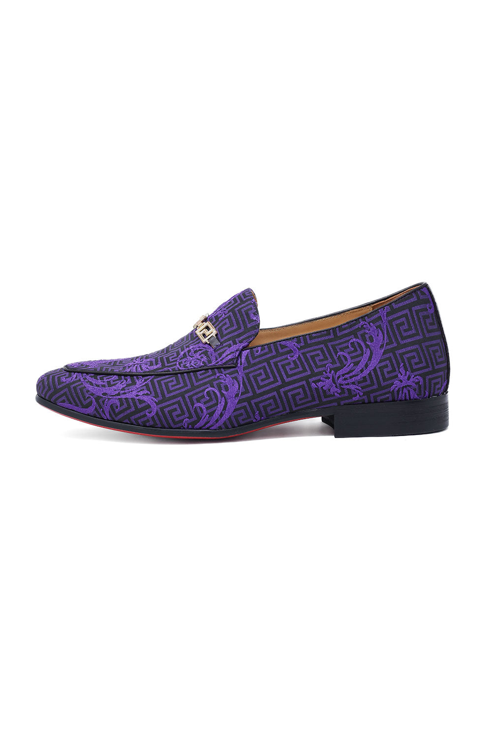 BARABAS Men's Greek Pattern Floral Baroque Prom Dress Shoes SH3100 Purple