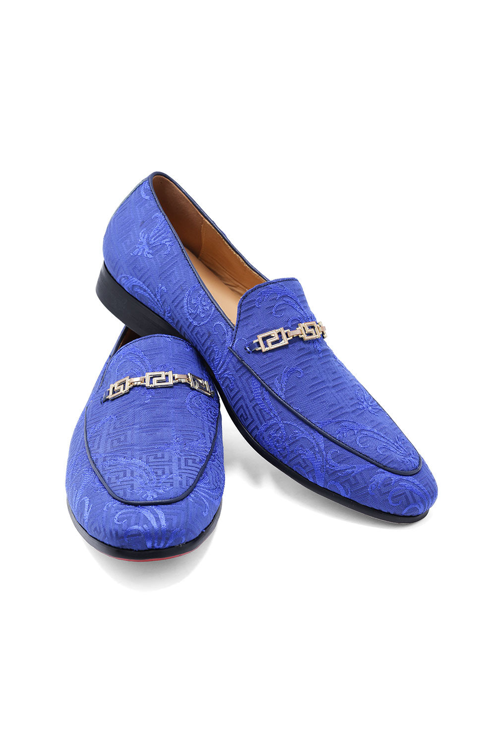 BARABAS Men's Greek Pattern Floral Baroque Prom Dress Shoes SH3100 Royal
