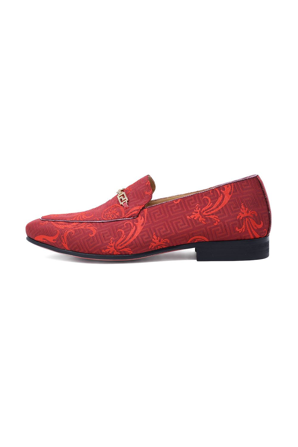 BARABAS Men's Greek Pattern Floral Baroque Prom Dress Shoes SH3100 Scarlet
