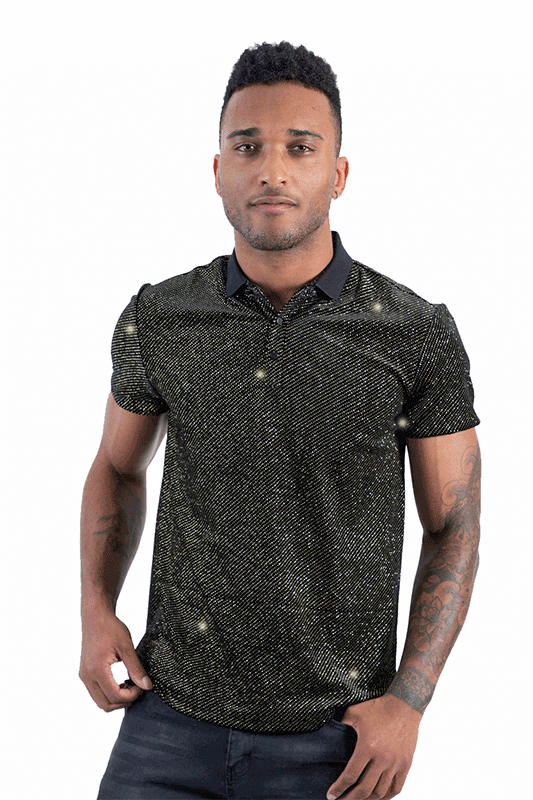 Mens gold polo 2024 shirt