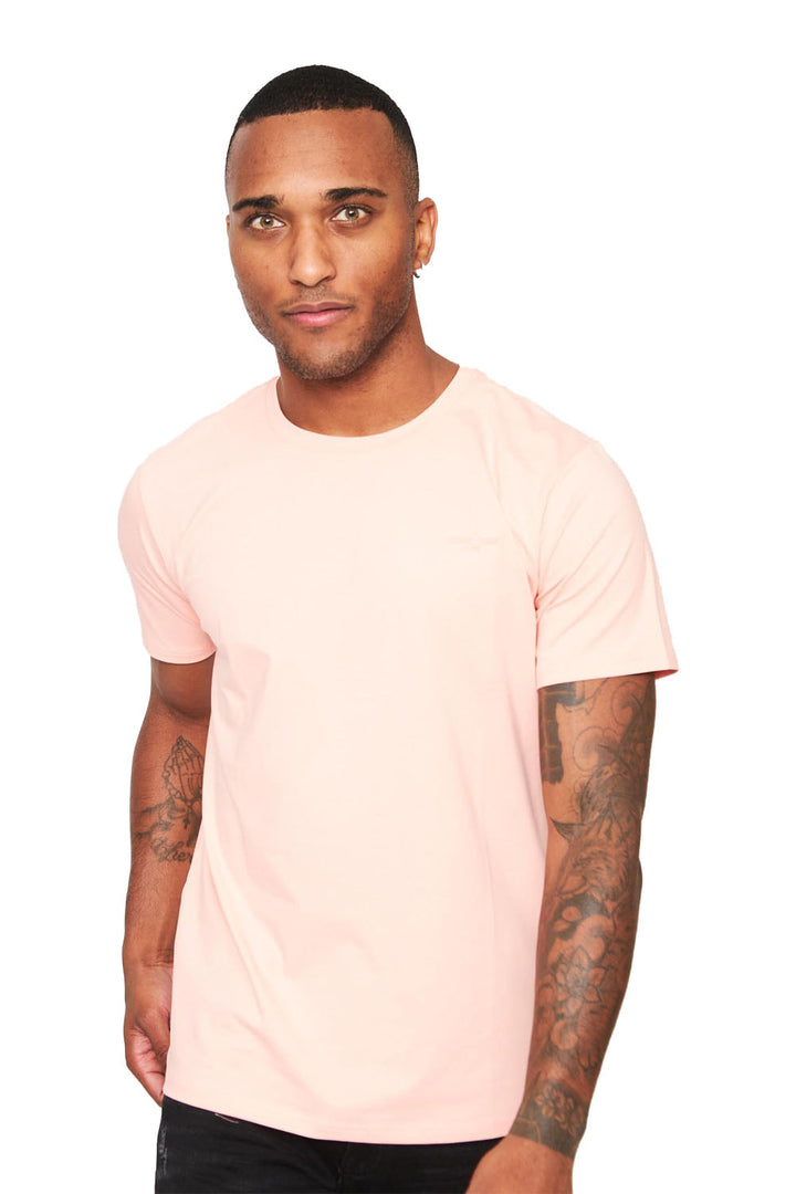 BARABAS Men's Basic Solid Color Crew-neck T-shirts ST933 pink