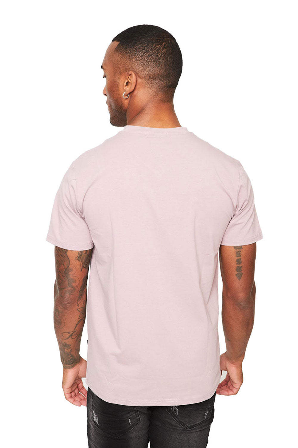 BARABAS Men's Solid Color V-neck T-shirts VTV216 Light Purple