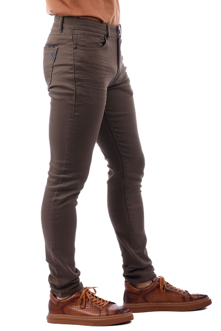 Barabas Men's Skinny Fit Classic Denim Solid Color Jeans 1700 Stone