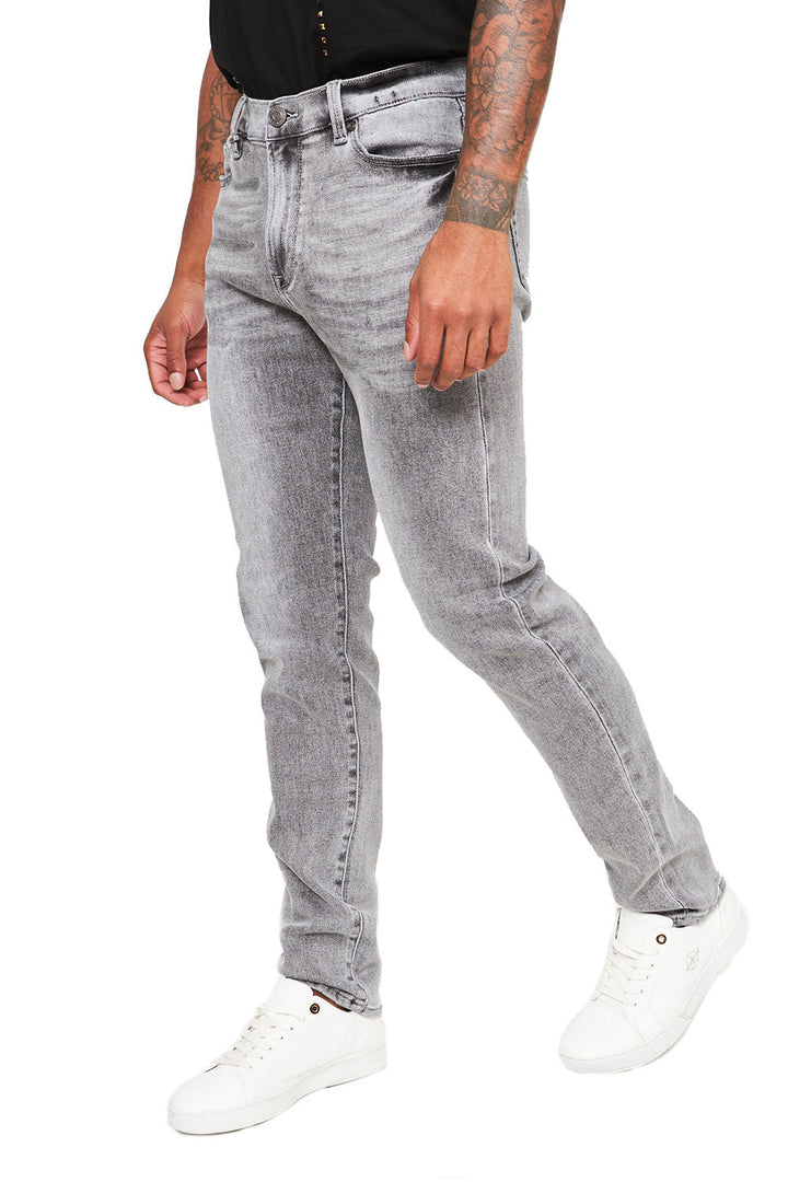 BARABAS Men's Washed Stretch Light Grey Denim Jeans DP3638