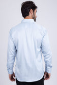 BARABAS Men's Wood Art Long Sleeve Button Down Shirt 2B321 #Color_Sky Blue