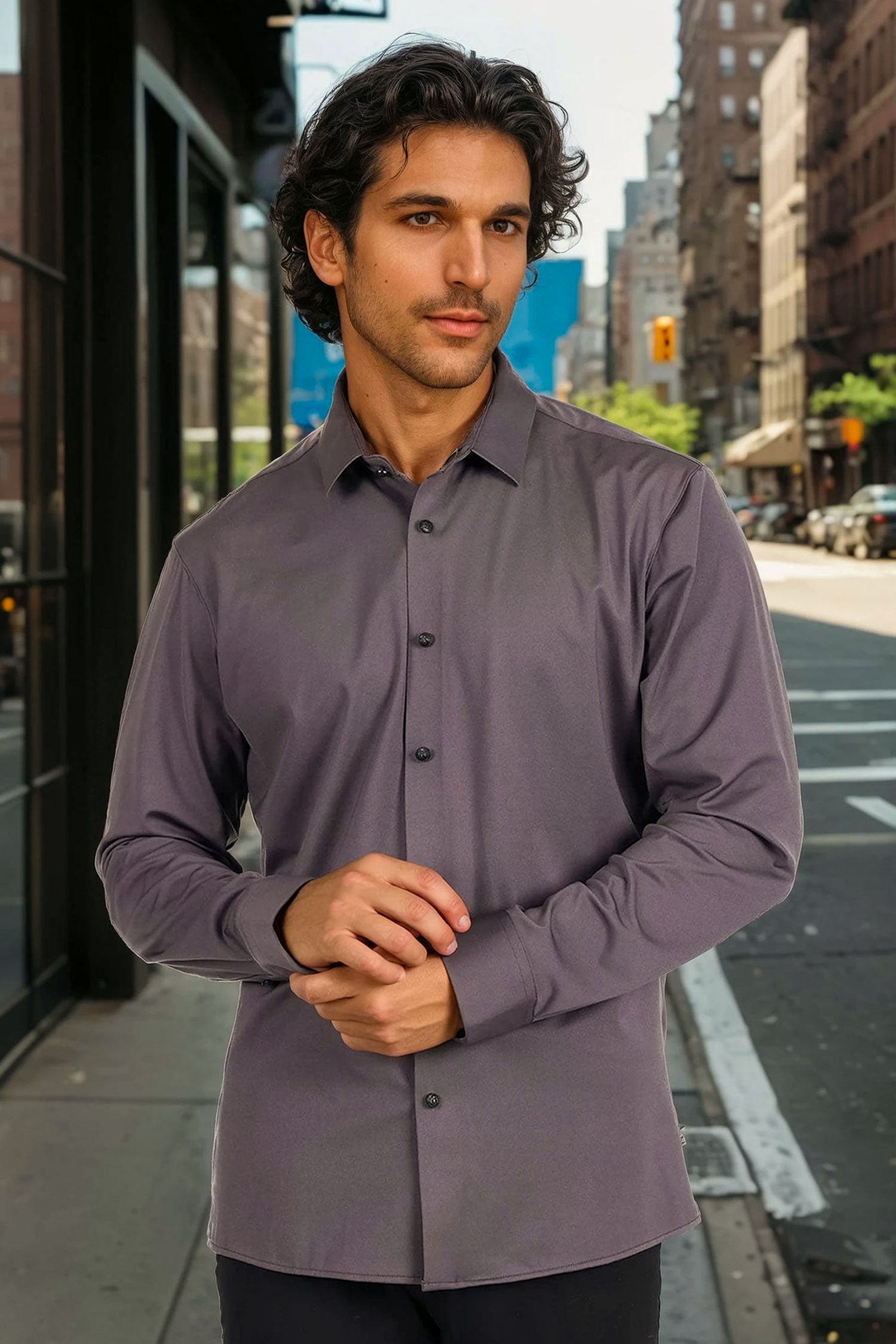 Barabas Men's Premium No Stitches Long Sleeves Shirts 2B400