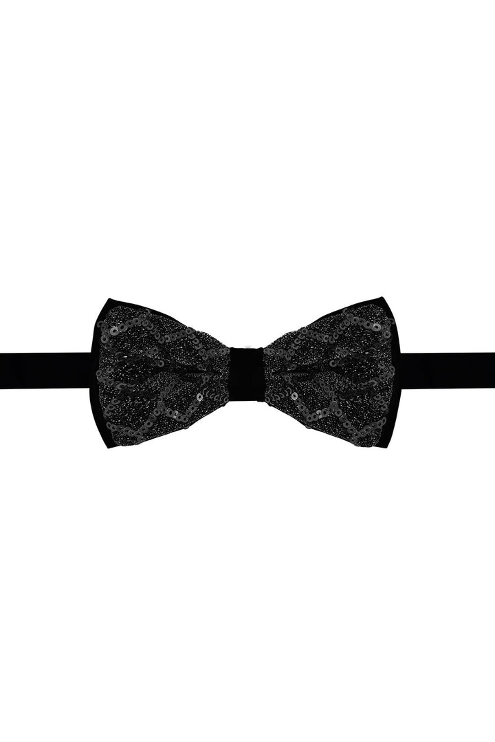 BARABAS Men's Diamond Sequin Pattern Design Bow Tie 2BW3099 Black