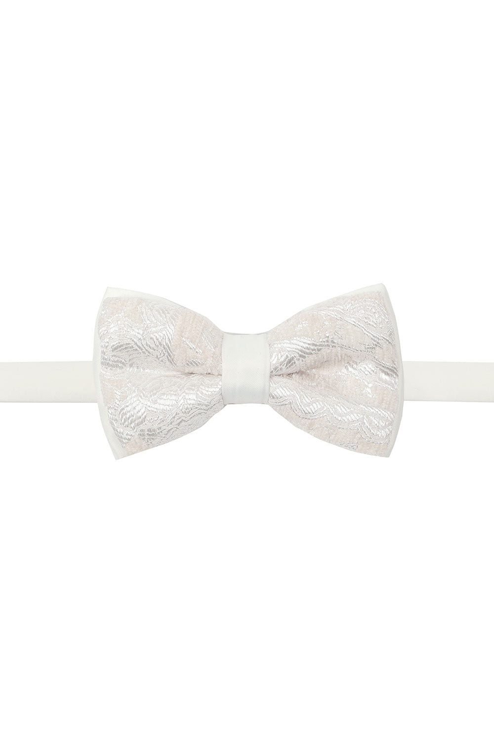 BARABAS Men's Paisley Pattern Design Bow Tie 2BW3101 White White