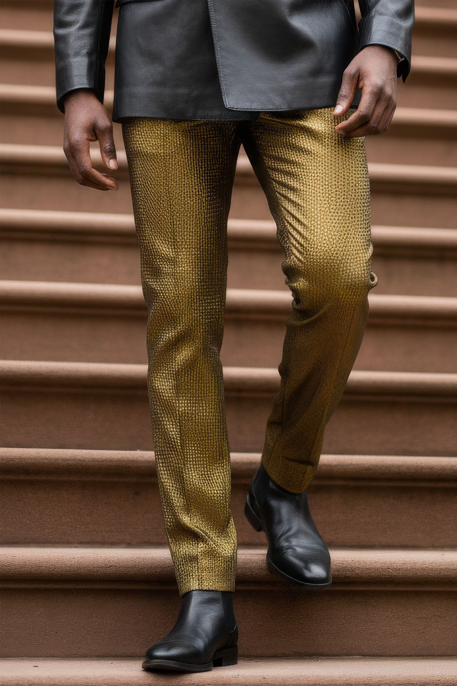Barabas Men's Solid Vibrant Color Luxury Chino Pants 2cp3105 Gold