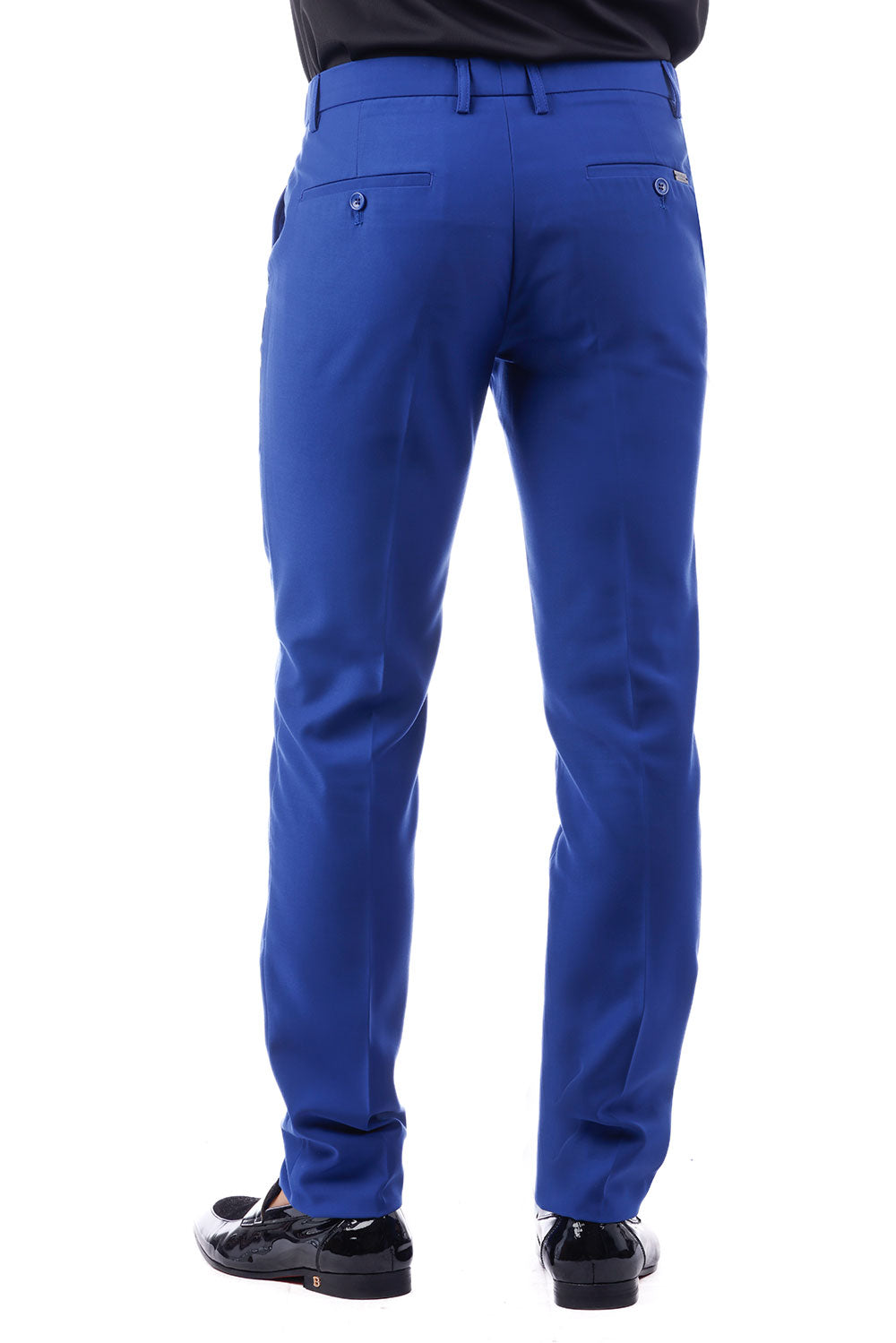 Barabas Men's Matte Solid Color Dress Pants 2CPR6 Blue