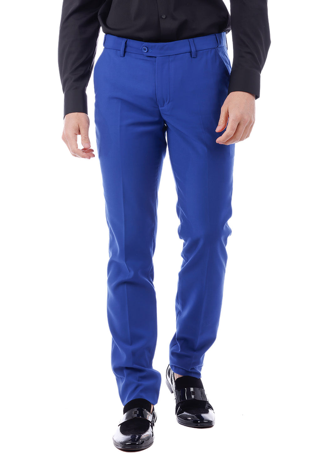 Barabas Men's Matte Solid Color Dress Pants 2CPR6 Blue