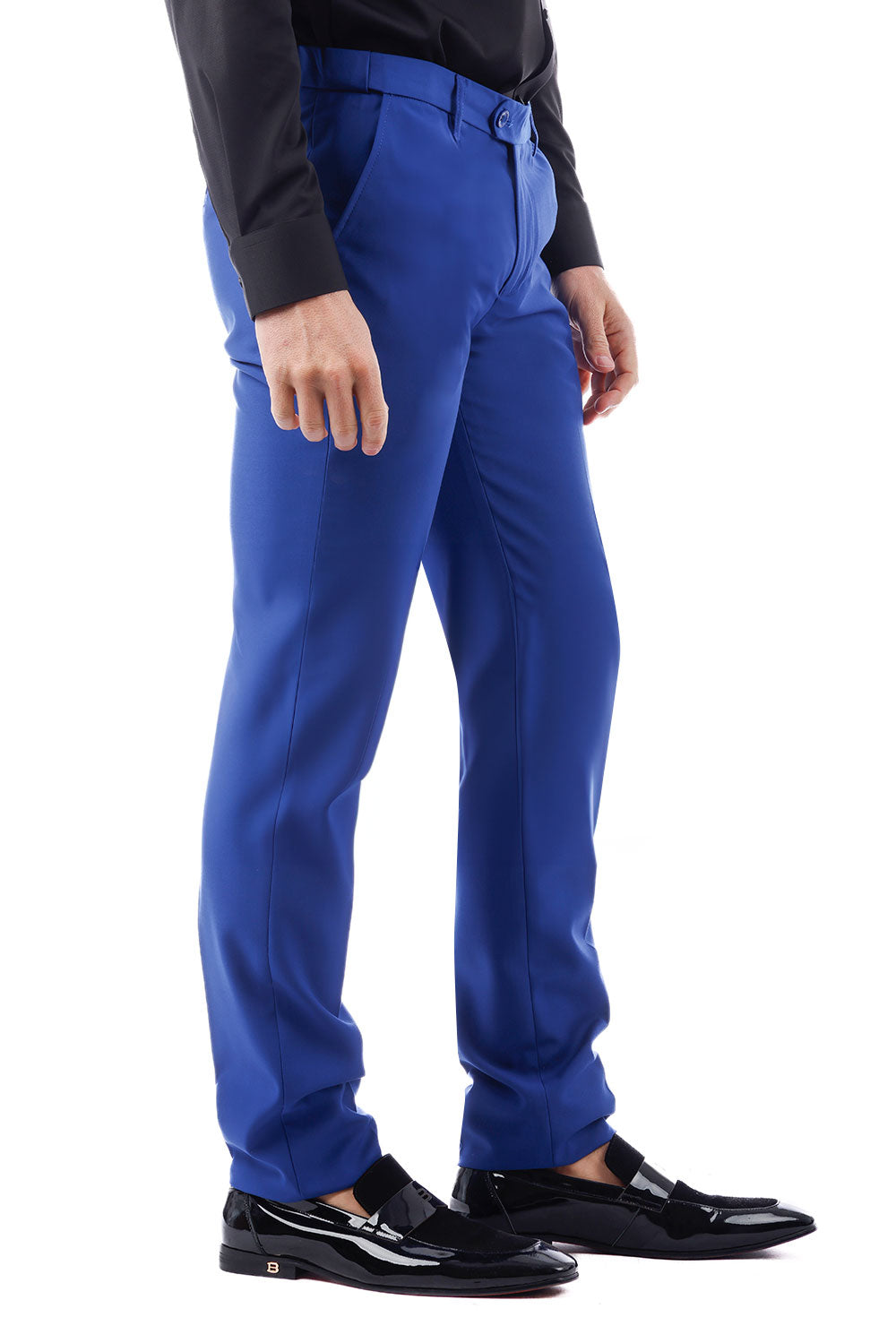 Barabas Men's Matte Solid Color Dress Pants 2CPR6 Blue