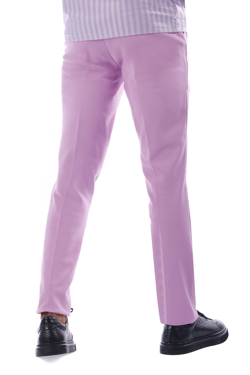 Barabas Men's Matte Solid Color Dress Pants 2CPR6 Purple