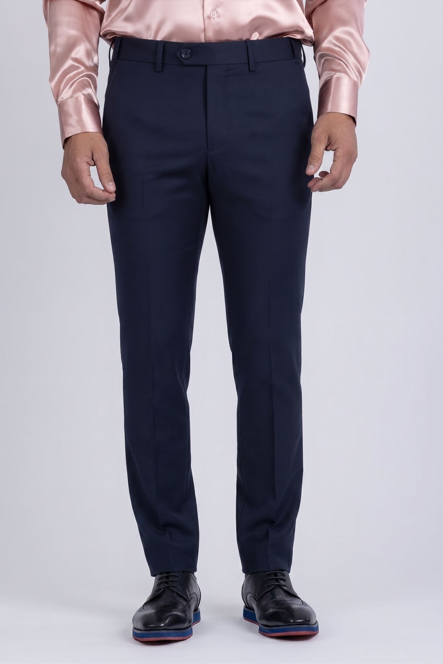 Barabas Men's Matte Solid Color Chino Dress Pants 2CPR6 Navy