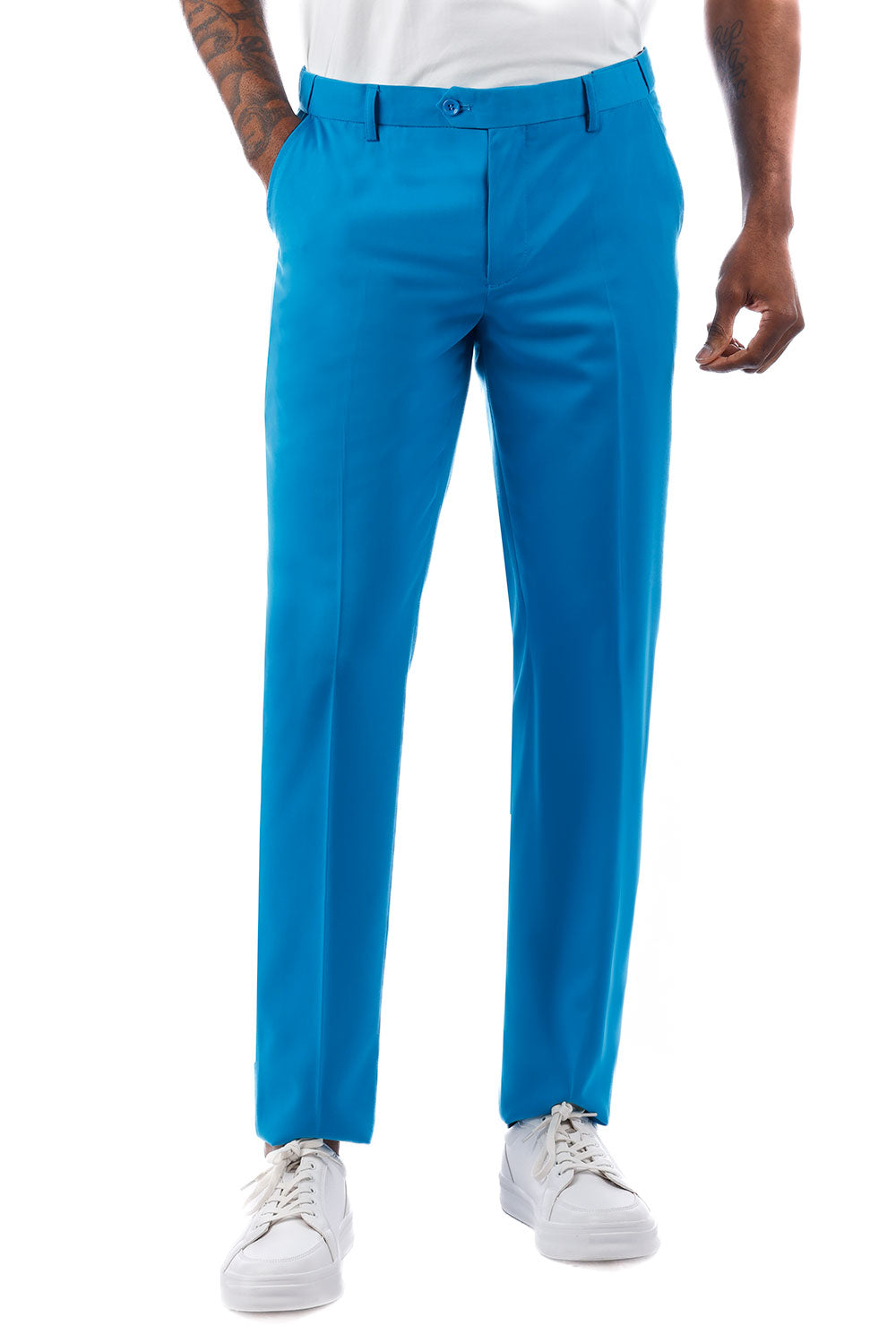 Barabas Men's Matte Solid Color Dress Pants 2CPR6 Royal Blue