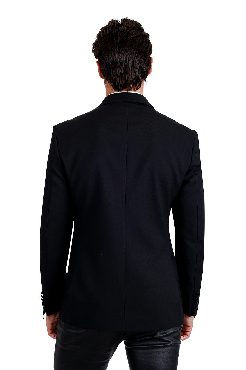 Barabas Men's Rhinestone embroidery flowers Peak Lapel Blazer 2EBL6 Black