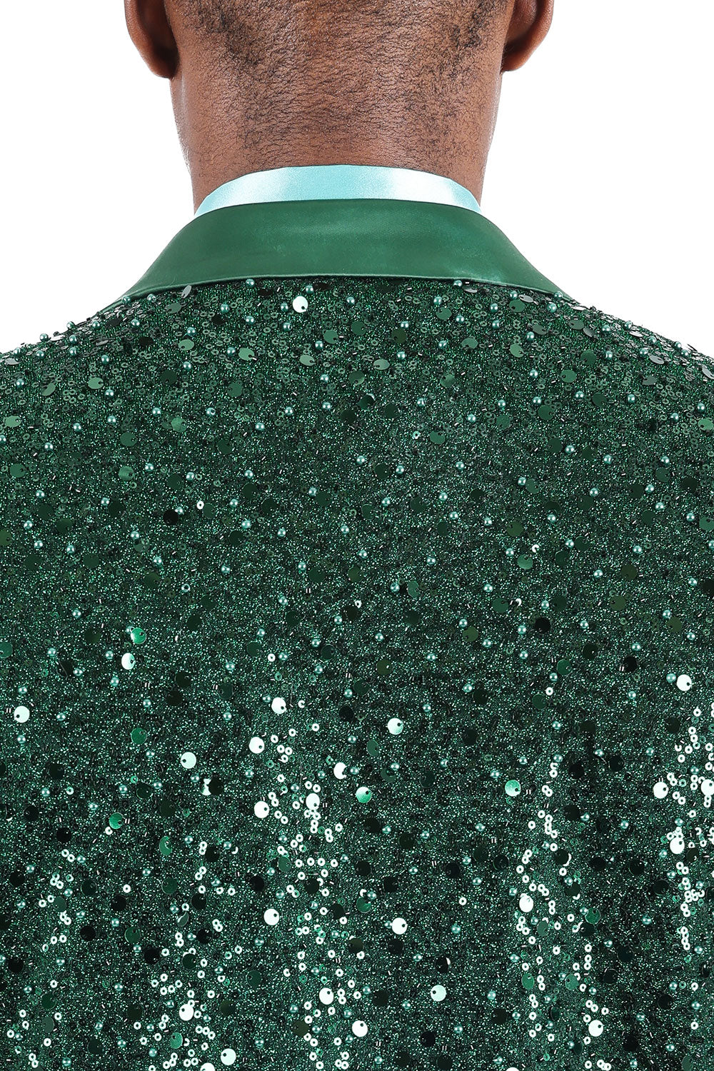 Barabas Men's Shiny Sequins Peak Lapel Luxury blazer 2EBL8 Hunter Green