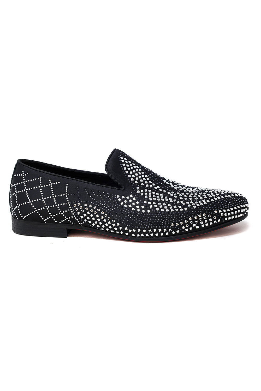 Barabas Men's Jewel Studded Pattern Slip On Luxury Dress Shoes 2ESH1 Black