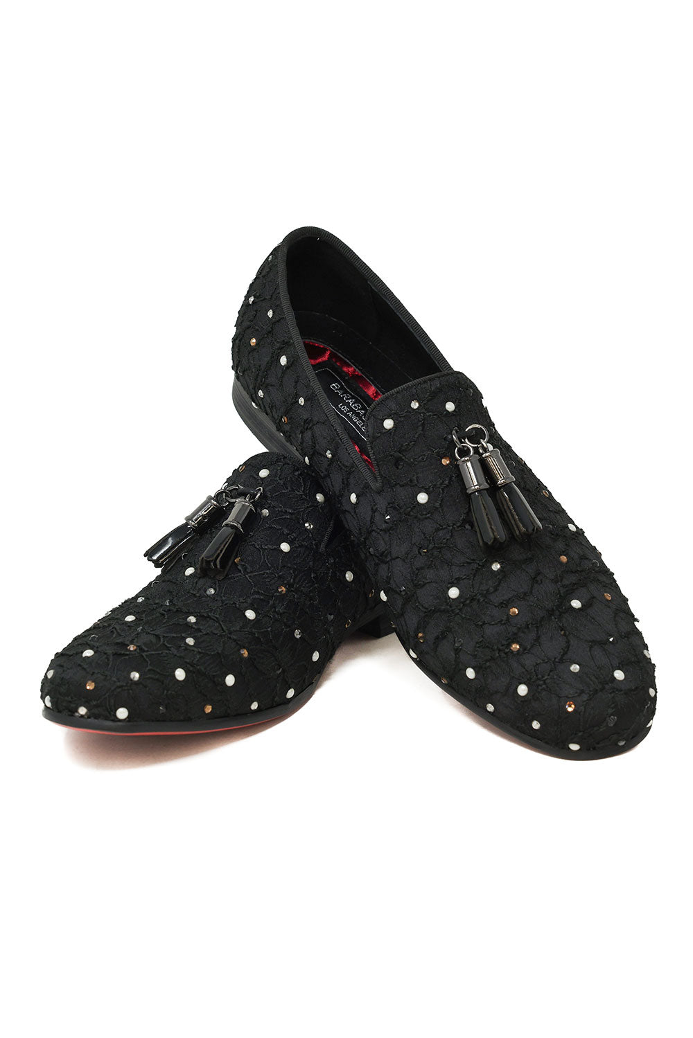 Man Red Bottoms Dress Shoes Designers Low Flat Rivets Embroidery