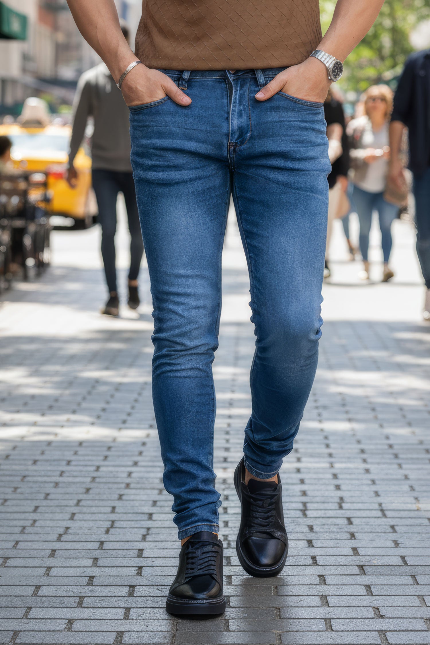 Barabas Men's Light Blue Washed Premium Denim Jeans 2JE08SL