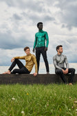 Barabas Men's Metallic Shiny Long Sleeve Turtleneck Sweater 2KT1000 #Color_Emerald