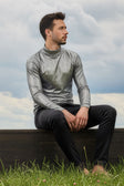 Barabas Men's Metallic Shiny Long Sleeve Turtleneck Sweater 2KT1000 #Color_Silver