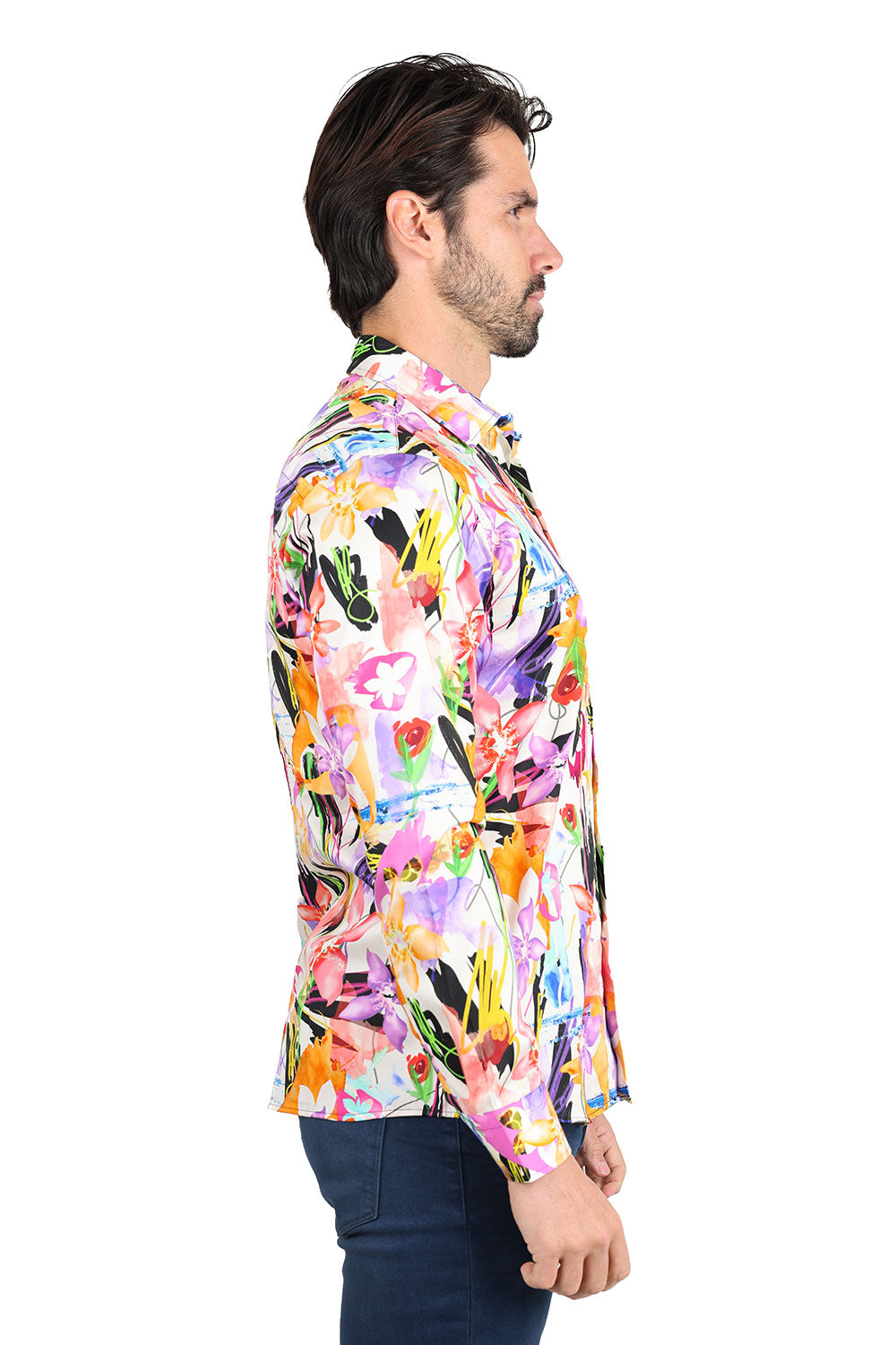 Barabas Long Sleeve Floral Lily Men's Button Down Dress Shirts 2SA04 Multi