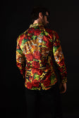 BARABAS Men's Rhinestone Tiger Floral Butterfly Luxury Shirt 2SPR224 Multi