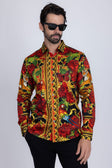 BARABAS Men's Rhinestone Tiger Floral Butterfly Luxury Shirt 2SPR224 Multi