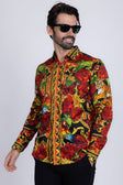 BARABAS Men's Rhinestone Tiger Floral Butterfly Luxury Shirt 2SPR224 Multi