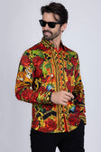 BARABAS Men's Rhinestone Tiger Floral Butterfly Luxury Shirt 2SPR224 Multi