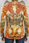 BARABAS Men's Rhinestone Angles Greek Pattern Crown Shirts 2SPR28