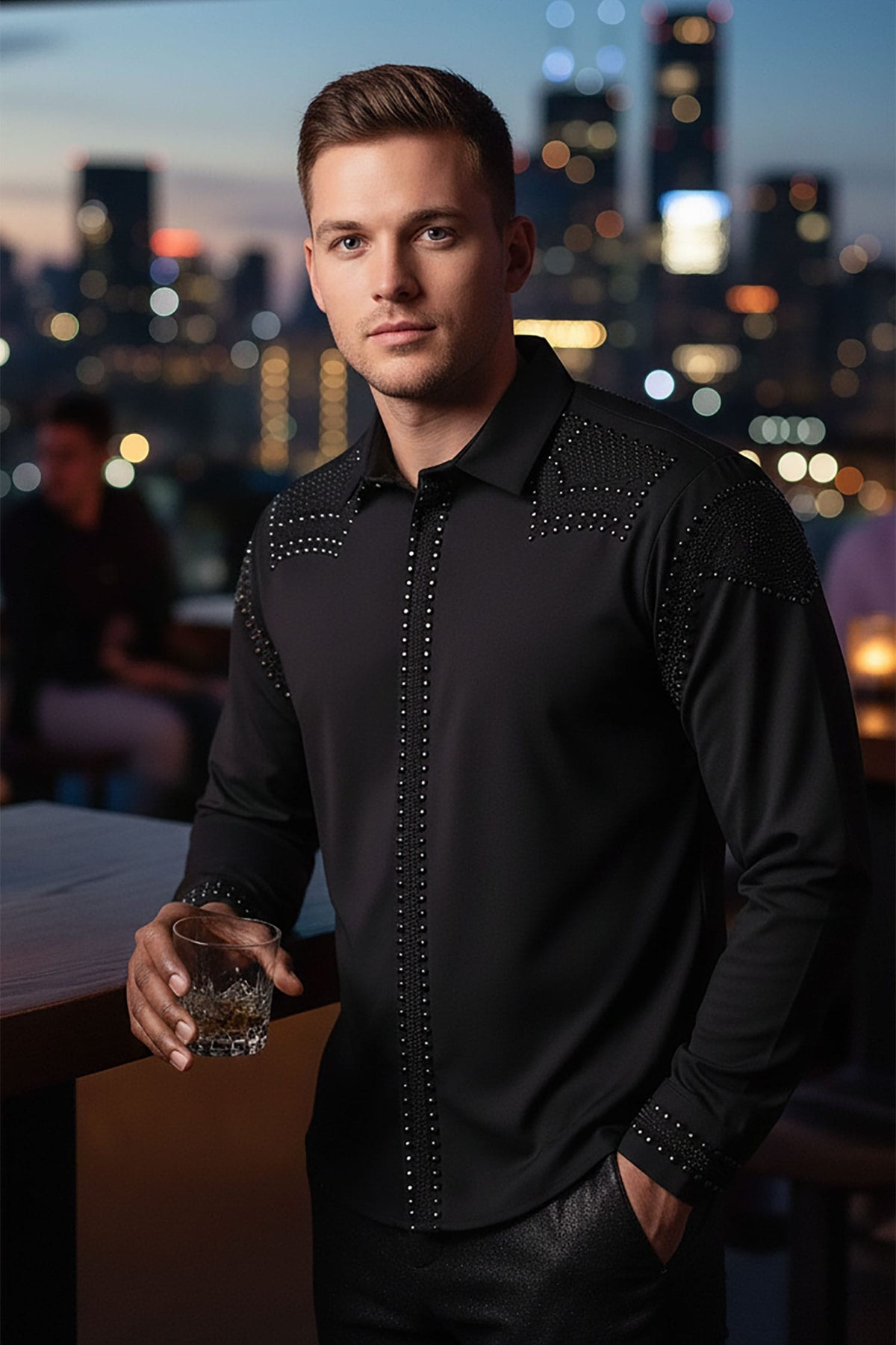 Bad Rivet Studded Long Sleeve Shirt