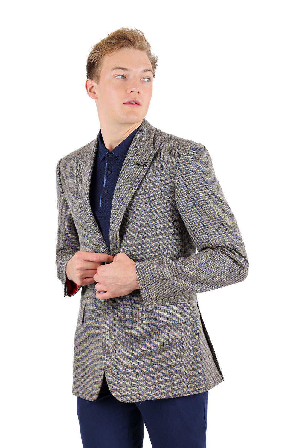 BARABAS Men's Wool Blend Tweed Design Sport Coat Blazer 3BL09 Tan