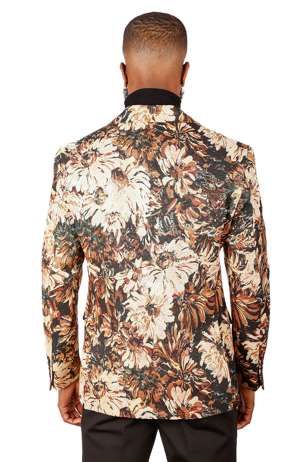 Barabas Men's Floral Printed Royal Peal Lapel Blazer 3BL21