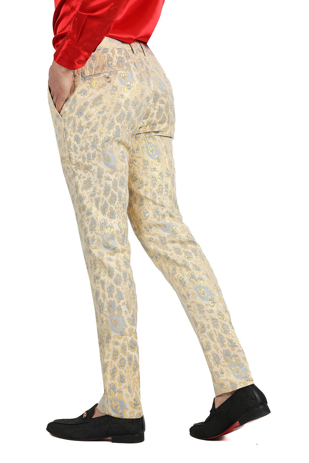 BARABAS Men's High Fashion Decorative Dress Pants 3CP01 Gold