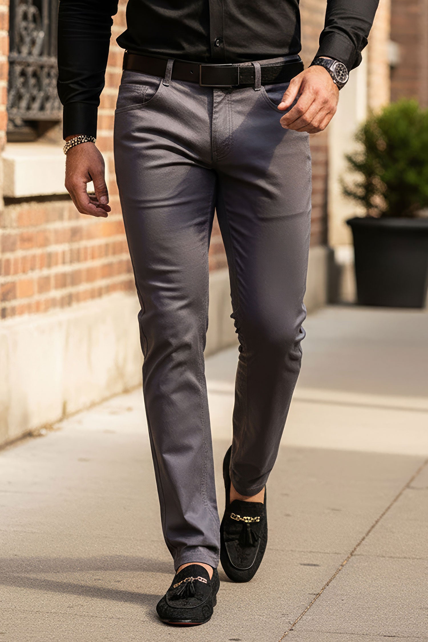 Barabas Men's Solid Color Basic Essential Chino Casual Pants 3CPW30 Grey