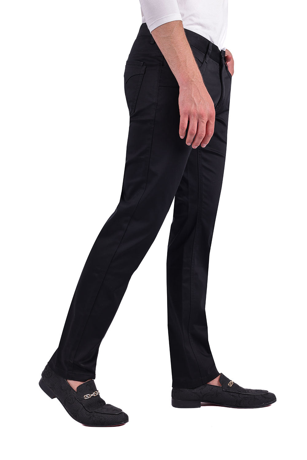 Barabas Men's Solid Color Basic Essential Chino Dress Pants 3CPW31 Black