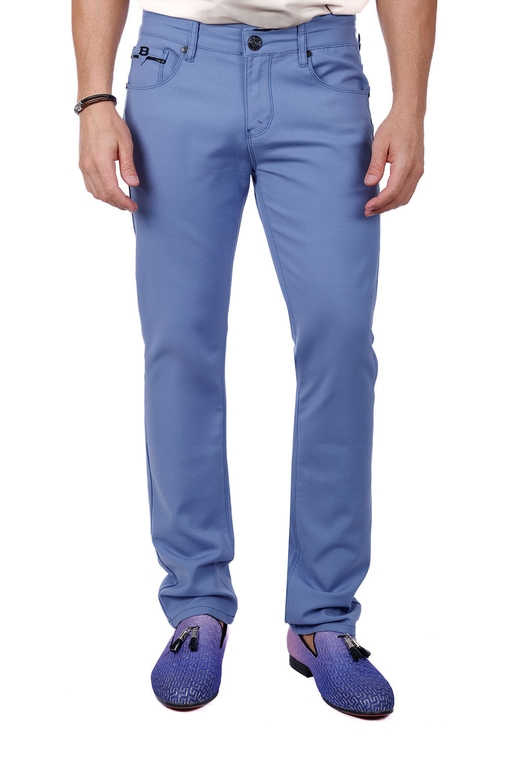 Barabas Men's Slim Fit Solid Color Plain Premium Jeans 3CPW32 Blue