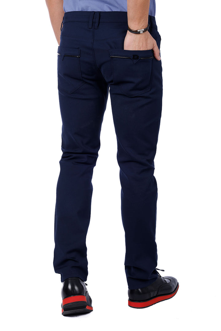 Barabas Men's Slim Fit Solid Color Plain Premium Jeans 3CPW32 Navy