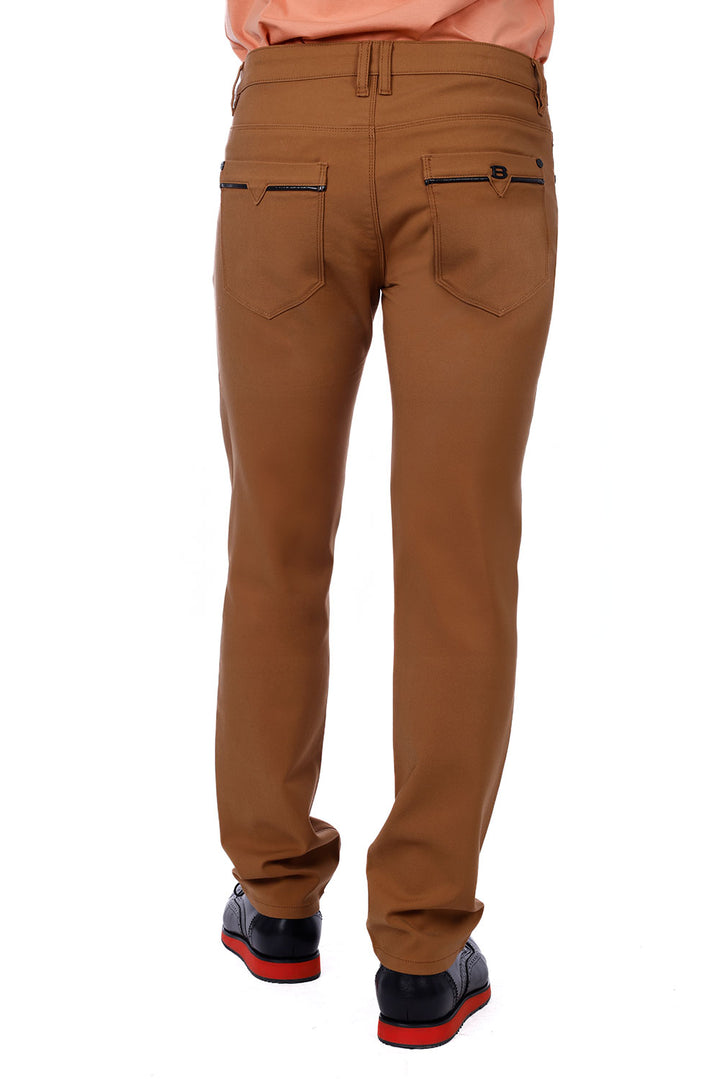 Barabas Men's Slim Fit Solid Color Plain Premium Jeans 3CPW32 Camel