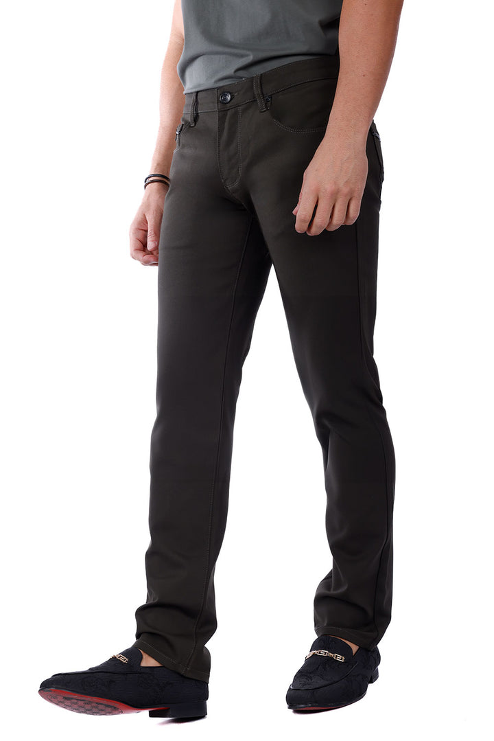 Barabas Men's Slim Fit Solid Color Plain Premium Jeans 3CPW32 Sage