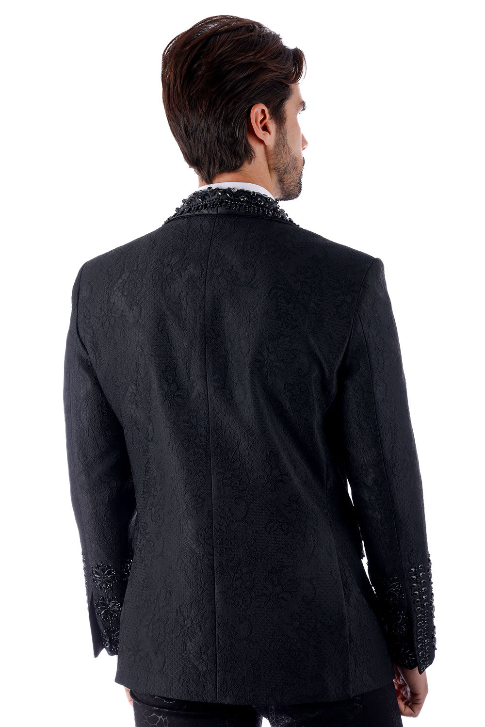 Barabas Elite Men's Rhinestone Luxury Shawl Collar Blazer 3EBL14 Black