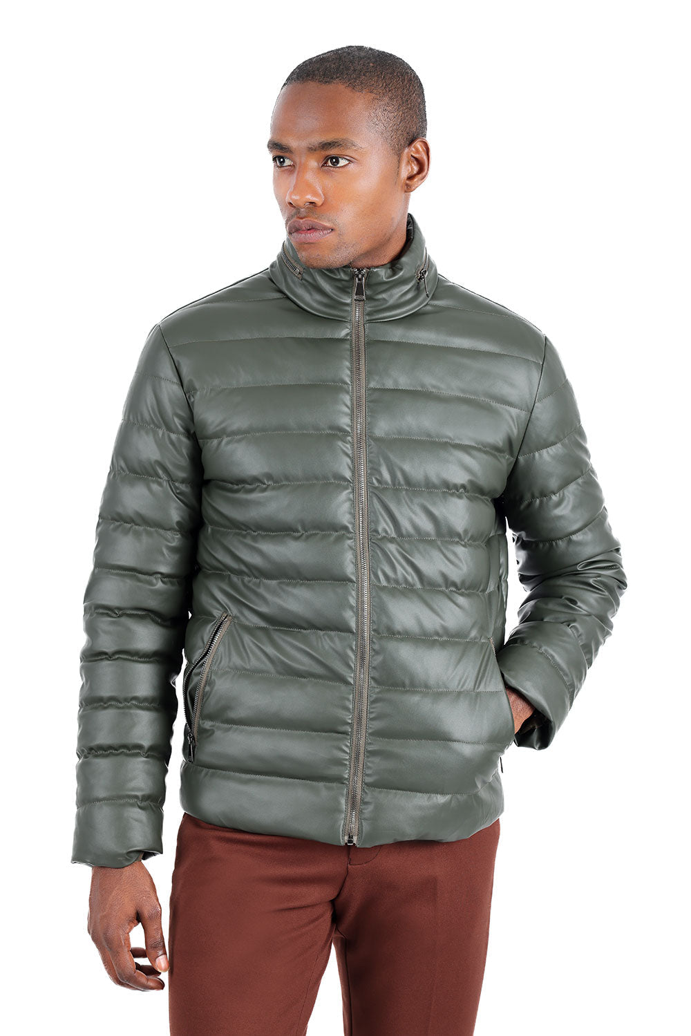 BARABAS Men's Lightweight Hooded Insulated Puffer Jacket 3JPU22 Olive